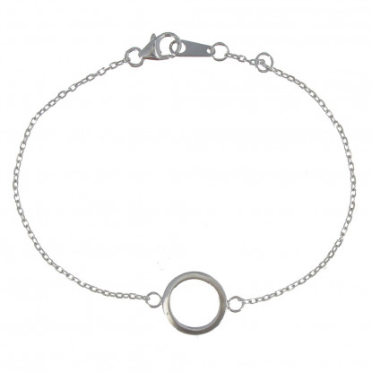 Bracelet Argent 925 Rhodié Petit Cercle