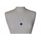 Collier en Argent 925 et sa Bulle de Verre Bleu Marine