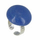 Bague Métal Argenté Champignon Céramique Bleue