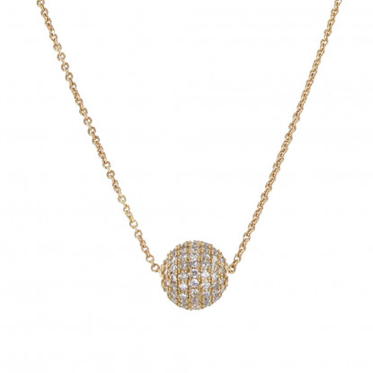 Collier Plaqué Or Bille de Strass