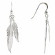 Parure Plumes Argent 925 Collier et Boucles d'Oreilles