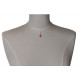 Collier Argent 925 Brossé Une Goutte d'Onyx Rouge