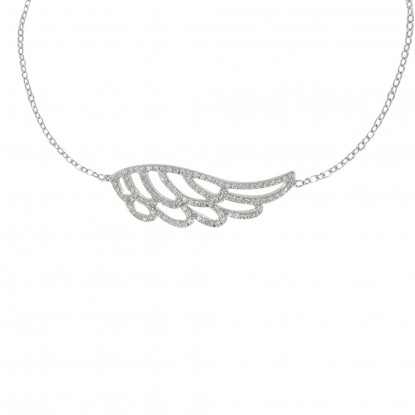 Collier Argent 925 Aile d'Ange et Strass