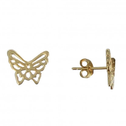 Boucles d'Oreilles Papillon Ajouré en Plaqué Or
