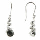 Boucles d'Oreilles Argent 925 Crochet Tourbillon et Strass Gris