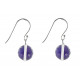 Boucles d'Oreilles Crochet Argent 925 Sphère d'Améthyste