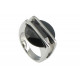 Bague Argent 925 Soucoupe Noire en Zirconium