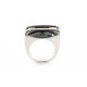 Bague Argent 925 Soucoupe Noire en Zirconium
