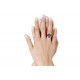 Bague Argent 925 Soucoupe Noire en Zirconium