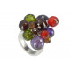 Bague Planètes de Fleurs Argent 925 et Zirconias Multicolores