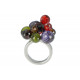 Bague Planètes de Fleurs Argent 925 et Zirconias Multicolores