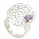Bague Argent 925 Martelée et son Améthyste Ovale