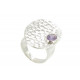 Bague Argent 925 Martelée et son Améthyste Ovale