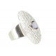 Bague Argent 925 Martelée et son Améthyste Ovale