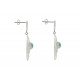 Boucles d'Oreilles Argent 925 Double Cercles et Turquoise