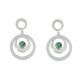 Boucles d'Oreilles Argent 925 Double Cercles et Turquoise