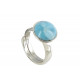 Bague Argent 925 Demi Sphère de Larimar