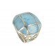 Bague Joyau Argent 925 et Quadrillé de Larimar