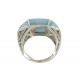 Bague Joyau Argent 925 et Quadrillé de Larimar