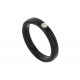 Bague Diamant Blanc Résine Noire et Argent 925
