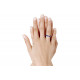 Bague Diamant Blanc Résine Bleu Foncé et Argent 925