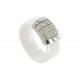 Bague Céramique Blanche Barrette Argent 925 et strass
