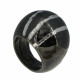 Grosse Bague Argent 925 Noire et Trois Rayures Argent