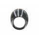 Grosse Bague Argent 925 Noire et Trois Rayures Argent