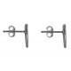 Boucles d'Oreilles Argent 925 Puces Hirondelles et Strass