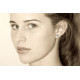 Boucles d'Oreilles Argent 925 Puces Hirondelles et Strass