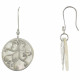Boucles d'Oreilles Argent 925 Cercle de Nacre Ivoire et Arabesque