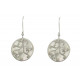 Boucles d'Oreilles Argent 925 Cercle de Nacre Ivoire et Arabesque
