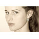 Boucles d'Oreilles Argent 925 Cercle de Nacre Ivoire et Arabesque