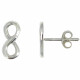 Boucles d'Oreilles Argent 925 Rhodié Puces Infini