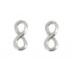 Boucles d'Oreilles Argent 925 Rhodié Puces Infini