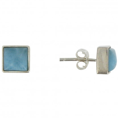 Boucles d'Oreilles Argent 925 Carré de Larimar