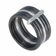 Bague Anneaux Argent 925 Rhodié et Céramique Noire