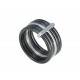 Bague Anneaux Argent 925 Rhodié et Céramique Noire