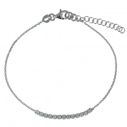 Bracelet Argent 925 Rhodié et Strass