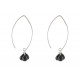 Boucles d'Oreilles Argent 925 3 Gouttes Facettées d'Onyx Noir