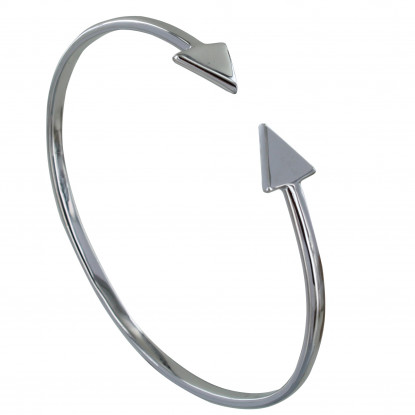 A VE Bracelet Argent Rhodié Jonc Double Flèche