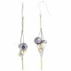 Boucles d'Oreilles Grappe de Perles de Cultures et Argent