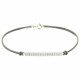 Bracelet Lien Barrette Argent et Strass -Lien Gris