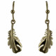 Boucles d'Oreilles Crochet Plaqué Or Plume d'Oiseau