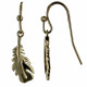 Boucles d'Oreilles Crochet Plaqué Or Plume d'Oiseau