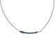 Collier Argent Rhodié Flèche et Points Bleus