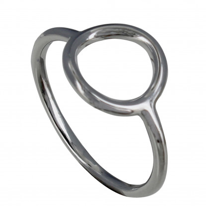 Bague Argent Rhodié Rond Ajouré