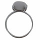 Bague Argent Pavé Carré d'Agate Blanche