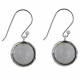 Boucles d'Oreilles Crochet Argent Sphère d'Agate Blanche et Strass