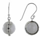 Boucles d'Oreilles Crochet Argent Sphère d'Agate Blanche et Strass